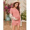 imageEkouaer 2 Pack Womens Nursing Pajamas Set Double Layer Maternity Pjs Postpartum Loungewear Set Breastfeeding Tops ampamp ShortsBlackPink