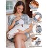 imageEkouaer 2 Pack Womens Nursing Pajamas Set Double Layer Maternity Pjs Postpartum Loungewear Set Breastfeeding Tops ampamp ShortsBlackTie Dyegrey