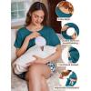 imageEkouaer 2 Pack Womens Nursing Pajamas Set Double Layer Maternity Pjs Postpartum Loungewear Set Breastfeeding Tops ampamp ShortsFloral Navy BlueFloral Teal