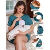 imageEkouaer 2 Pack Womens Nursing Pajamas Set Double Layer Maternity Pjs Postpartum Loungewear Set Breastfeeding Tops ampamp ShortsTealDirty Pink