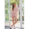 imageEkouaer 2 Pack Womens Nursing Pajamas Set Double Layer Maternity Pjs Postpartum Loungewear Set Breastfeeding Tops ampamp ShortsTealDirty Pink