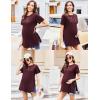 imageEkouaer 3 Pack Maternity Shirts Short Sleeve Split Side Pregnancy Tops Casual Pregnant Tunic BlouseGreyBurgundyBrick Red