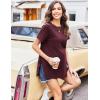 imageEkouaer 3 Pack Maternity Shirts Short Sleeve Split Side Pregnancy Tops Casual Pregnant Tunic BlouseGreyBurgundyBrick Red