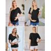 imageEkouaer 3 Pack Maternity Shirts V Neck Dolman Sleeve Side Ruched Pregnancy Tops Tunic BlouseBlackBlueGrey
