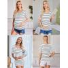 imageEkouaer 3 Pack Maternity Shirts V Neck Dolman Sleeve Side Ruched Pregnancy Tops Tunic BlouseBlackGreyStripe