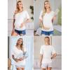 imageEkouaer 3 Pack Maternity Shirts V Neck Dolman Sleeve Side Ruched Pregnancy Tops Tunic BlouseBlackWhiteBlue