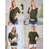 imageEkouaer 3 Pack Maternity Shirts V Neck Dolman Sleeve Side Ruched Pregnancy Tops Tunic BlouseGreyBlackArmy Green