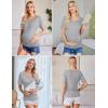 imageEkouaer 3 Pack Maternity Shirts V Neck Dolman Sleeve Side Ruched Pregnancy Tops Tunic BlouseGreyBlackArmy Green