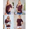 imageEkouaer 3 Pack Maternity Shirts V Neck Dolman Sleeve Side Ruched Pregnancy Tops Tunic BlouseGreyBurgundyBrick Red