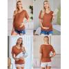 imageEkouaer 3 Pack Maternity Shirts V Neck Dolman Sleeve Side Ruched Pregnancy Tops Tunic BlouseGreyBurgundyBrick Red