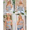 imageEkouaer 3 Pack Women Maternity Tank Tops Ruch Side Basic Shirts Summer Postpartum Tops Sleeveless Pregnancy Workout ClothesBlackLight GreyArmy Green