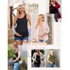imageEkouaer 3 Pack Women Maternity Tank Tops Ruch Side Basic Shirts Summer Postpartum Tops Sleeveless Pregnancy Workout ClothesBlackLight GreyArmy Green