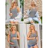 imageEkouaer 3 Pack Women Maternity Tank Tops Ruch Side Basic Shirts Summer Postpartum Tops Sleeveless Pregnancy Workout ClothesBlackMedium GrayBlue Green