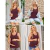 imageEkouaer 3 Pack Women Maternity Tank Tops Ruch Side Basic Shirts Summer Postpartum Tops Sleeveless Pregnancy Workout ClothesCaramelDark GreyRed