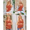 imageEkouaer 3 Pack Women Maternity Tank Tops Ruch Side Basic Shirts Summer Postpartum Tops Sleeveless Pregnancy Workout ClothesCaramelDark GreyRed