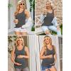 imageEkouaer 3 Pack Women Maternity Tank Tops Ruch Side Basic Shirts Summer Postpartum Tops Sleeveless Pregnancy Workout ClothesCaramelDark GreyRed