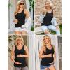 imageEkouaer 3 Pack Women Maternity Tank Tops Ruch Side Basic Shirts Summer Postpartum Tops Sleeveless Pregnancy Workout ClothesDirty PinkBlackLight Grey