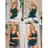 imageEkouaer 3 Pack Women Maternity Tank Tops Ruch Side Basic Shirts Summer Postpartum Tops Sleeveless Pregnancy Workout ClothesLight GreyBlackLake Green
