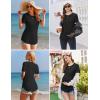 imageEkouaer 3 Pack Women Soft Maternity Shirts Ribbed Knit Pregnancy Tops Curved Hem Postpartum Tees Short Sleeve Pregnant TshirtBlackLight GreyDirty Pink
