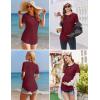 imageEkouaer 3 Pack Women Soft Maternity Shirts Ribbed Knit Pregnancy Tops Curved Hem Postpartum Tees Short Sleeve Pregnant TshirtDeep GreyCaramelDark Red