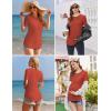 imageEkouaer 3 Pack Women Soft Maternity Shirts Ribbed Knit Pregnancy Tops Curved Hem Postpartum Tees Short Sleeve Pregnant TshirtDeep GreyCaramelDark Red