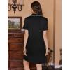 imageEkouaer Button Down Nursing Nightgown V Neck Breastfeeding Dress Short Sleeve Classic Maternity PajamasBlack