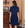 imageEkouaer Button Down Nursing Nightgown V Neck Breastfeeding Dress Short Sleeve Classic Maternity PajamasNavy Blue