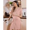 imageEkouaer Button Down Nursing Nightgown V Neck Breastfeeding Dress Short Sleeve Classic Maternity PajamasPink