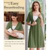 imageEkouaer Labor and Delivery Gown for Hospital Short Sleeve Maternity Nursing Dress Nightgown with Button SXXLArmy Green
