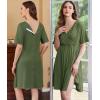 imageEkouaer Labor and Delivery Gown for Hospital Short Sleeve Maternity Nursing Dress Nightgown with Button SXXLArmy Green