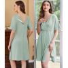 imageEkouaer Labor and Delivery Gown for Hospital Short Sleeve Maternity Nursing Dress Nightgown with Button SXXLCeladon Green