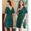 imageEkouaer Labor and Delivery Gown for Hospital Short Sleeve Maternity Nursing Dress Nightgown with Button SXXLDark Green