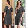 imageEkouaer Labor and Delivery Gown for Hospital Short Sleeve Maternity Nursing Dress Nightgown with Button SXXLDark Grey