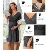 imageEkouaer Labor and Delivery Gown for Hospital Short Sleeve Maternity Nursing Dress Nightgown with Button SXXLDark Grey