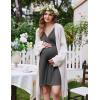 imageEkouaer Labor and Delivery Gown for Hospital Short Sleeve Maternity Nursing Dress Nightgown with Button SXXLDark Grey