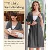 imageEkouaer Labor and Delivery Gown for Hospital Short Sleeve Maternity Nursing Dress Nightgown with Button SXXLDark Grey