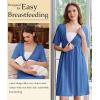 imageEkouaer Labor and Delivery Gown for Hospital Short Sleeve Maternity Nursing Dress Nightgown with Button SXXLGrey Blue
