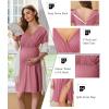 imageEkouaer Labor and Delivery Gown for Hospital Short Sleeve Maternity Nursing Dress Nightgown with Button SXXLGrey Purple