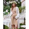 imageEkouaer Labor and Delivery Gown for Hospital Short Sleeve Maternity Nursing Dress Nightgown with Button SXXLKhaki