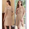 imageEkouaer Labor and Delivery Gown for Hospital Short Sleeve Maternity Nursing Dress Nightgown with Button SXXLKhaki