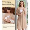 imageEkouaer Labor and Delivery Gown for Hospital Short Sleeve Maternity Nursing Dress Nightgown with Button SXXLKhaki