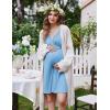 imageEkouaer Labor and Delivery Gown for Hospital Short Sleeve Maternity Nursing Dress Nightgown with Button SXXLLake Blue