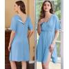 imageEkouaer Labor and Delivery Gown for Hospital Short Sleeve Maternity Nursing Dress Nightgown with Button SXXLLake Blue