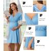 imageEkouaer Labor and Delivery Gown for Hospital Short Sleeve Maternity Nursing Dress Nightgown with Button SXXLLake Blue