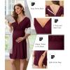 imageEkouaer Labor and Delivery Gown for Hospital Short Sleeve Maternity Nursing Dress Nightgown with Button SXXLMaroon