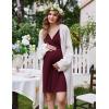 imageEkouaer Labor and Delivery Gown for Hospital Short Sleeve Maternity Nursing Dress Nightgown with Button SXXLMaroon
