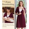 imageEkouaer Labor and Delivery Gown for Hospital Short Sleeve Maternity Nursing Dress Nightgown with Button SXXLMaroon