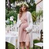imageEkouaer Labor and Delivery Gown for Hospital Short Sleeve Maternity Nursing Dress Nightgown with Button SXXLMauve