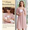 imageEkouaer Labor and Delivery Gown for Hospital Short Sleeve Maternity Nursing Dress Nightgown with Button SXXLMauve