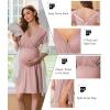 imageEkouaer Labor and Delivery Gown for Hospital Short Sleeve Maternity Nursing Dress Nightgown with Button SXXLMauve